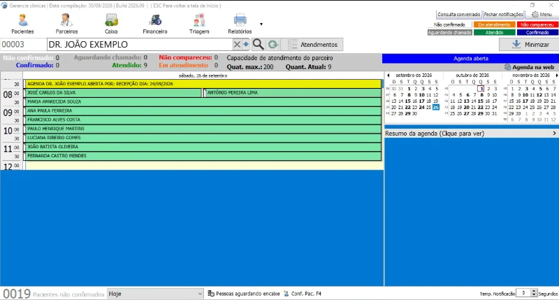 Agenda da Clínica