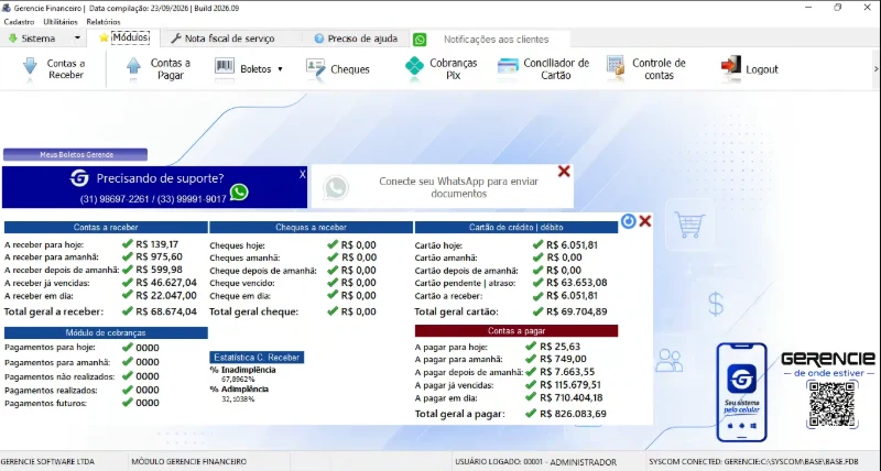 Tela do Financeiro